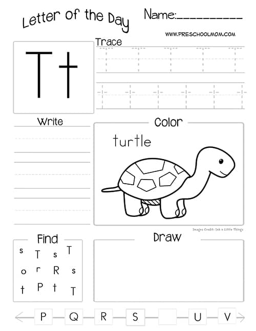 Free Letter T Worksheets