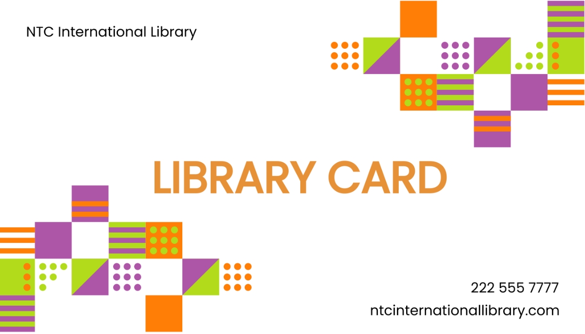 Free Library Card Templates Editable And Printable