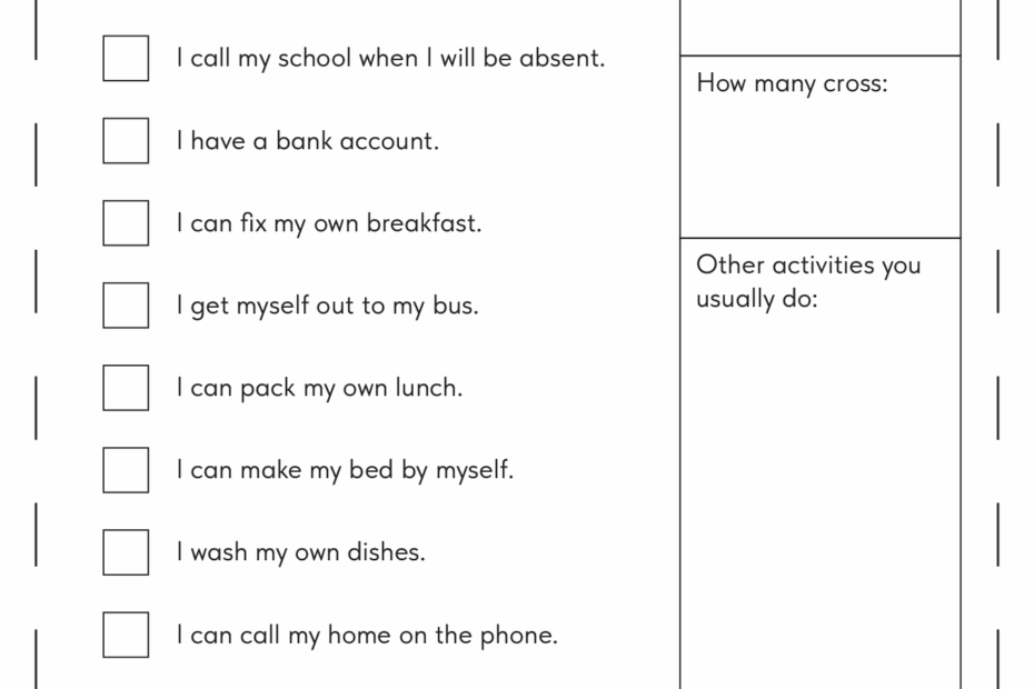Free Life Skills Worksheets Printable And Enjoyable Learning