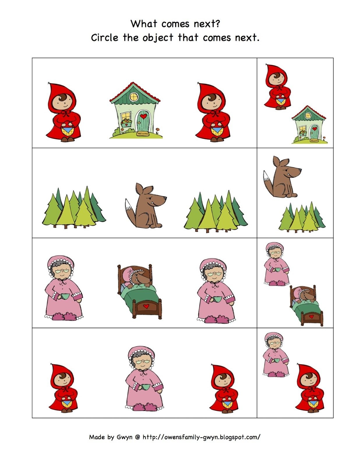 Free Little Red Riding Hood Printables