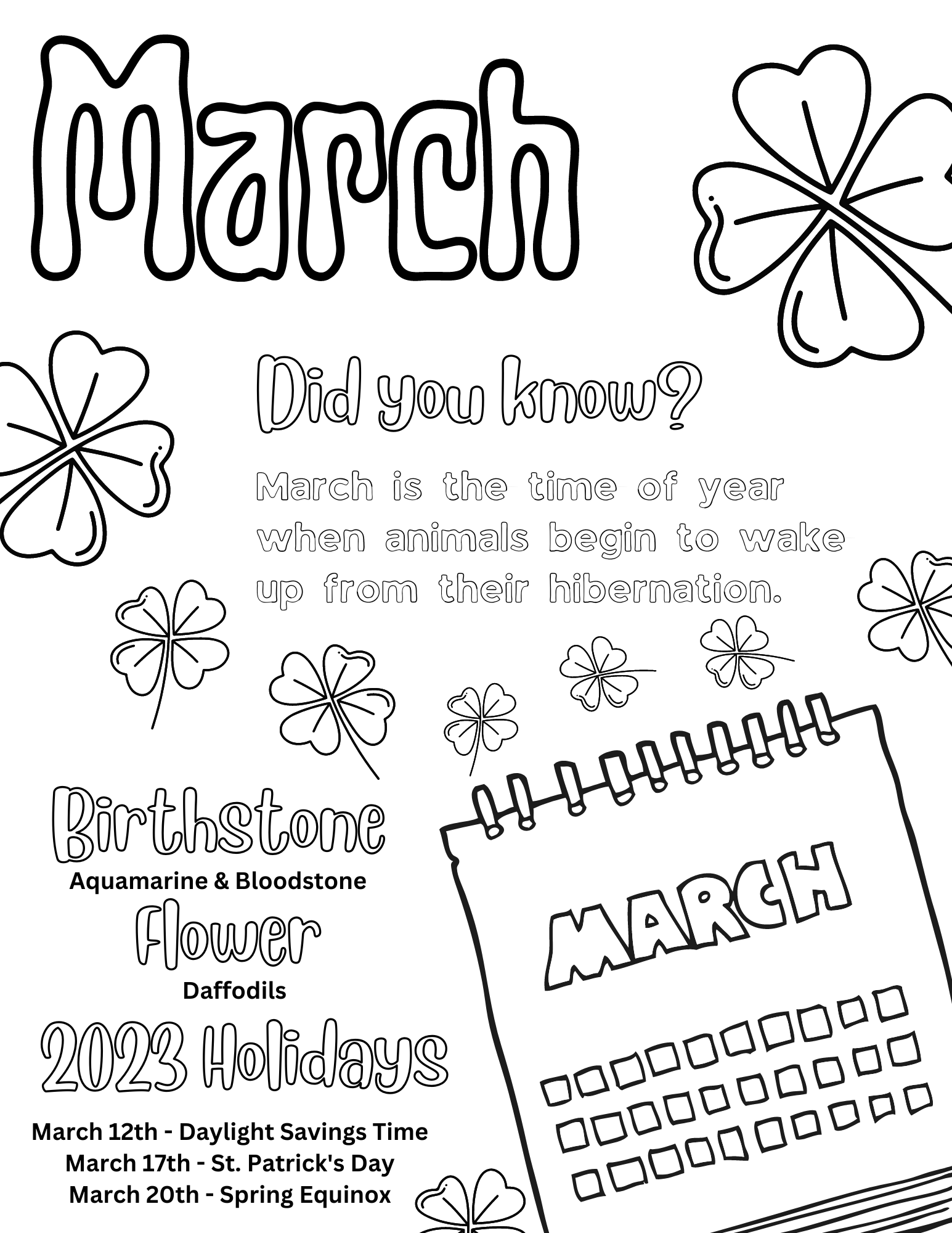 Free March Printables Free Printables Hub
