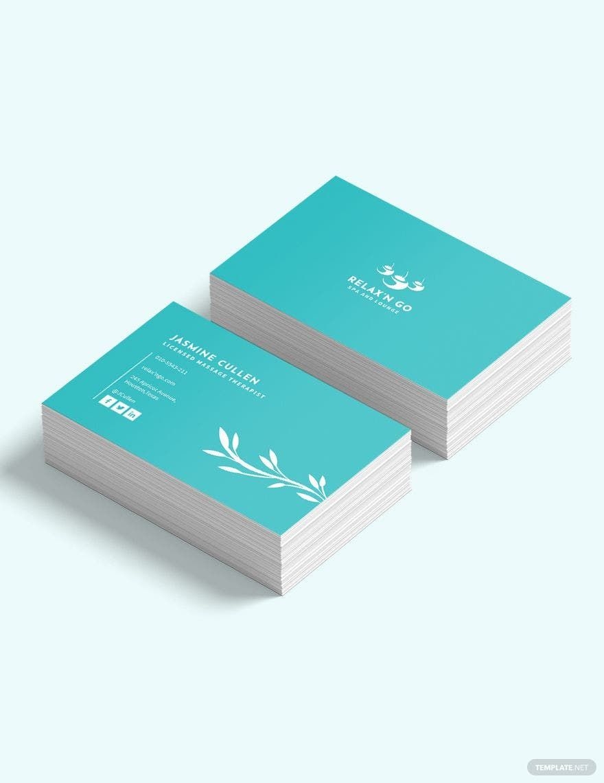 free printable massage business card template
