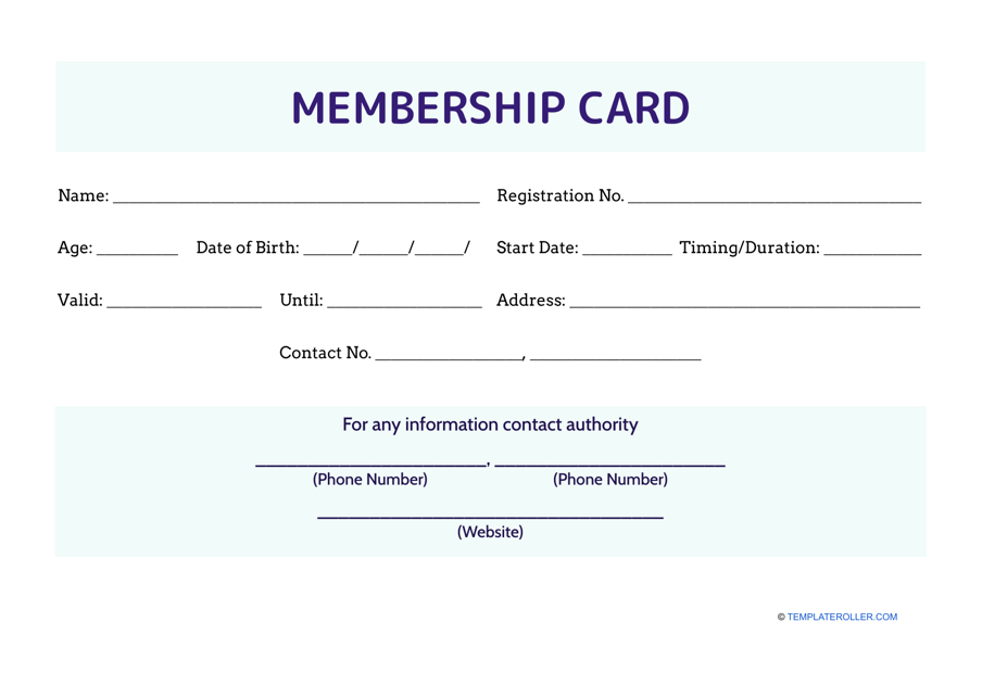 Free Membership Card Templates Customize Download Print PDF