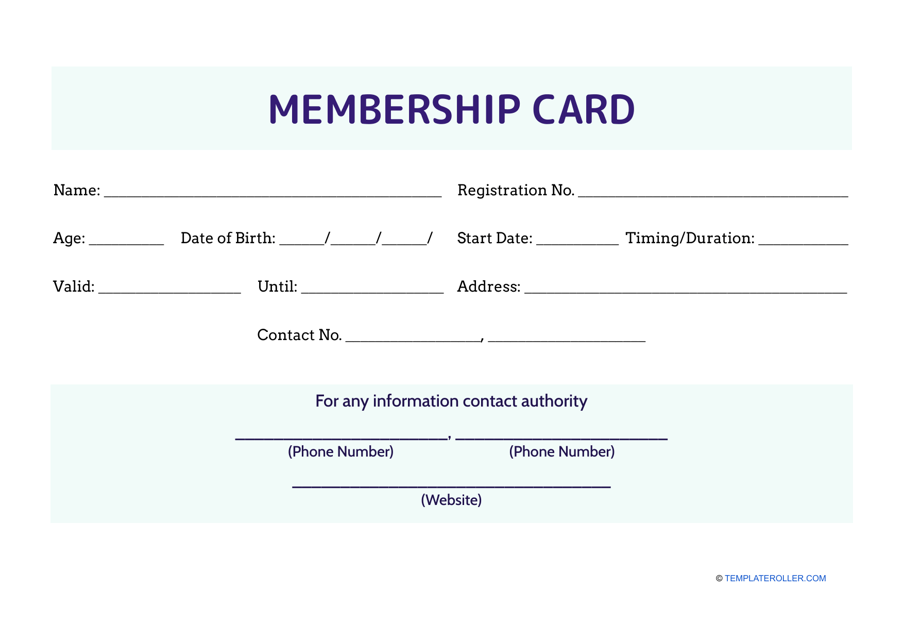 Free Membership Card Templates Customize Download Print PDF 