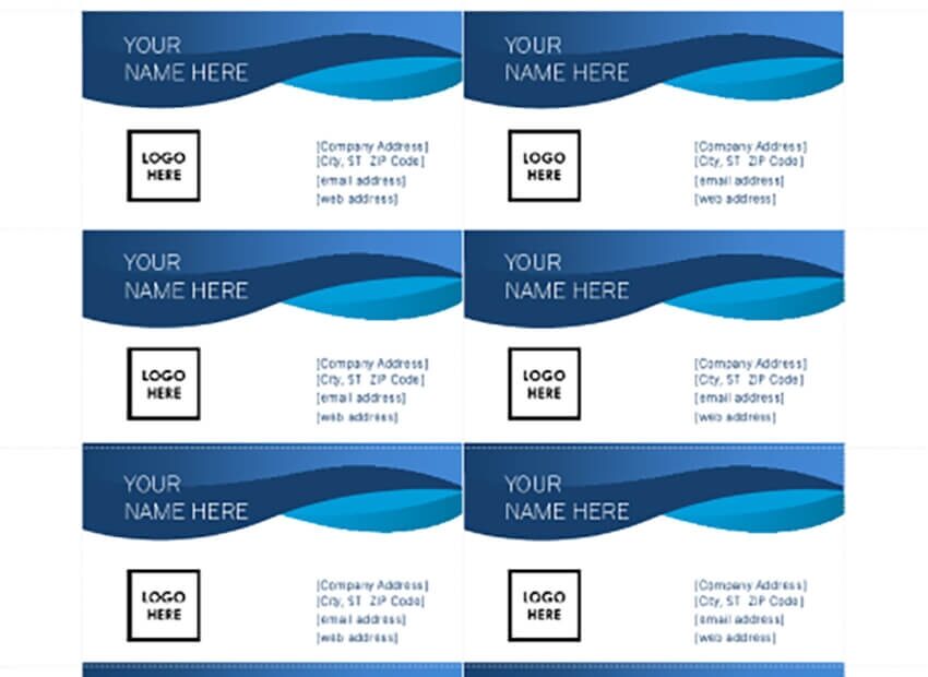 Free Microsoft Word Business Card Templates Printable 2021