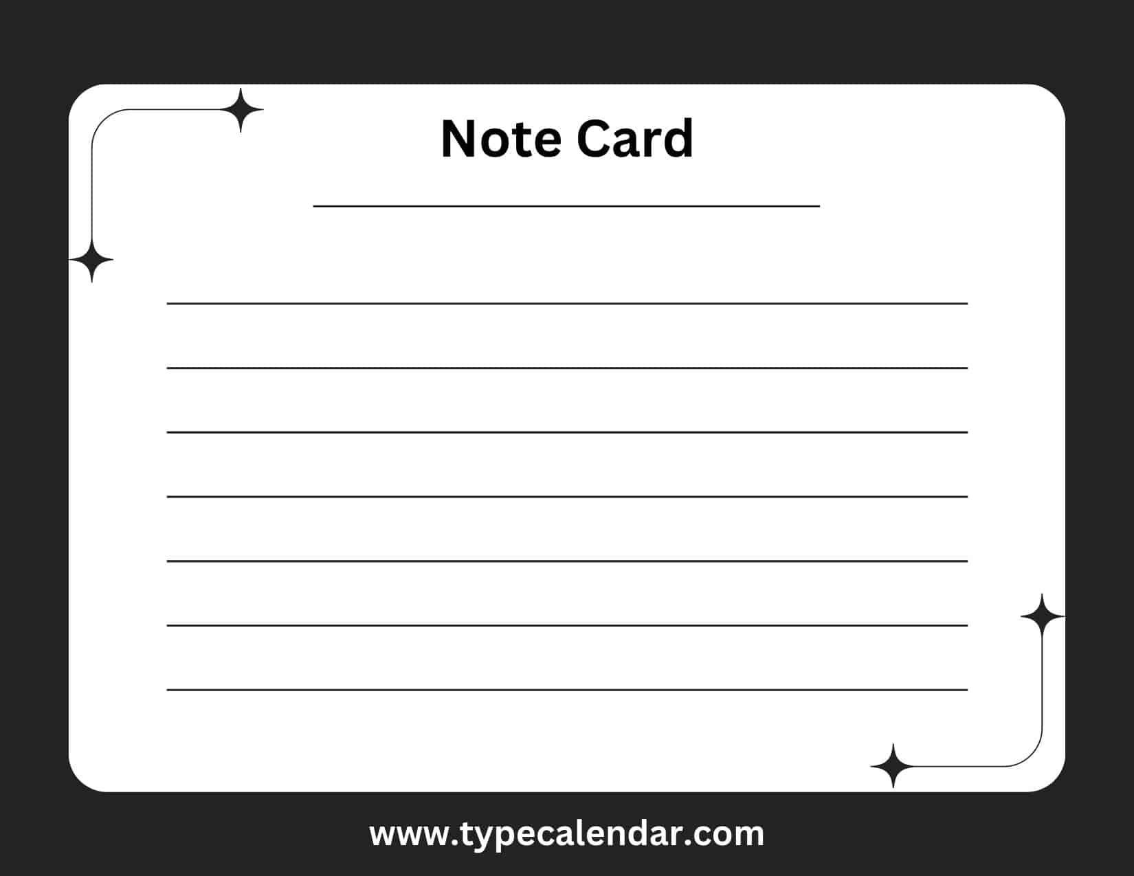 Free Note Card Templates Printable Word PDF 3x5 4x6 Inches Ideas
