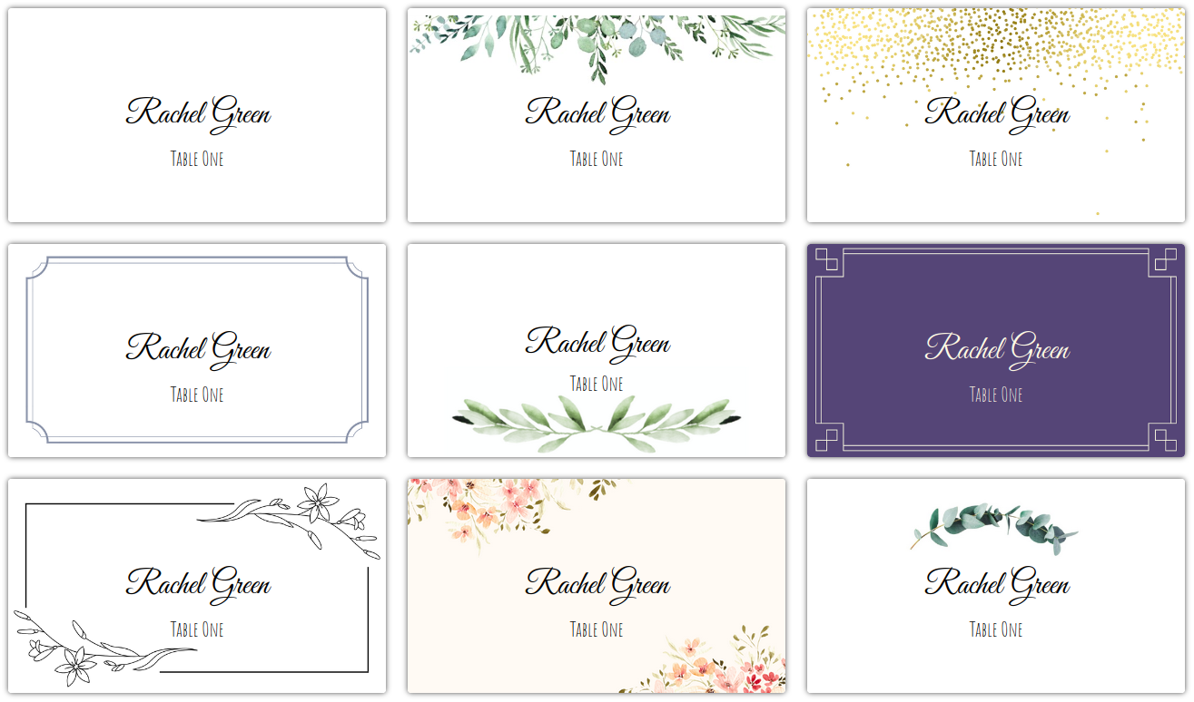 Free Place Cards Template Word Download Free Printable