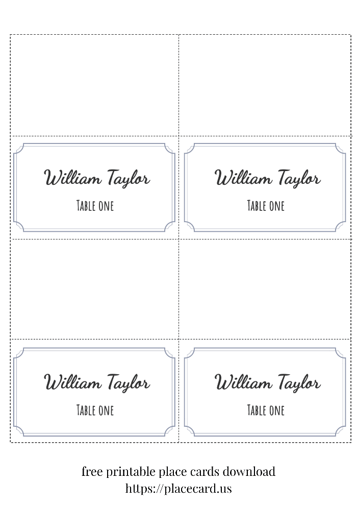 Free Place Cards Template Word Download Free Printable