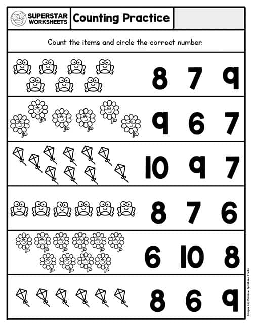free printable counting activities for kindergarten