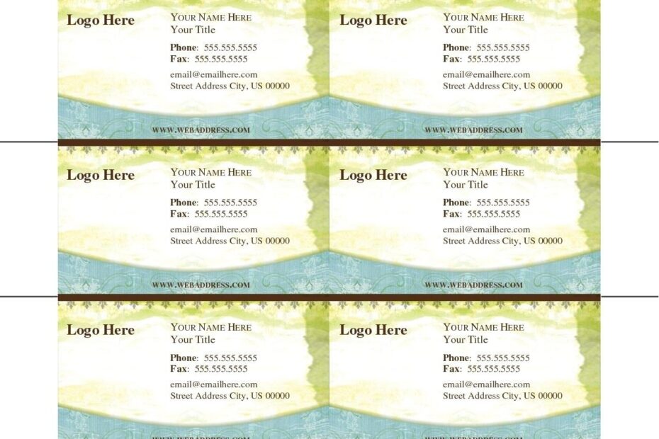 Free Print At Home Business Card Templates Lopeznt