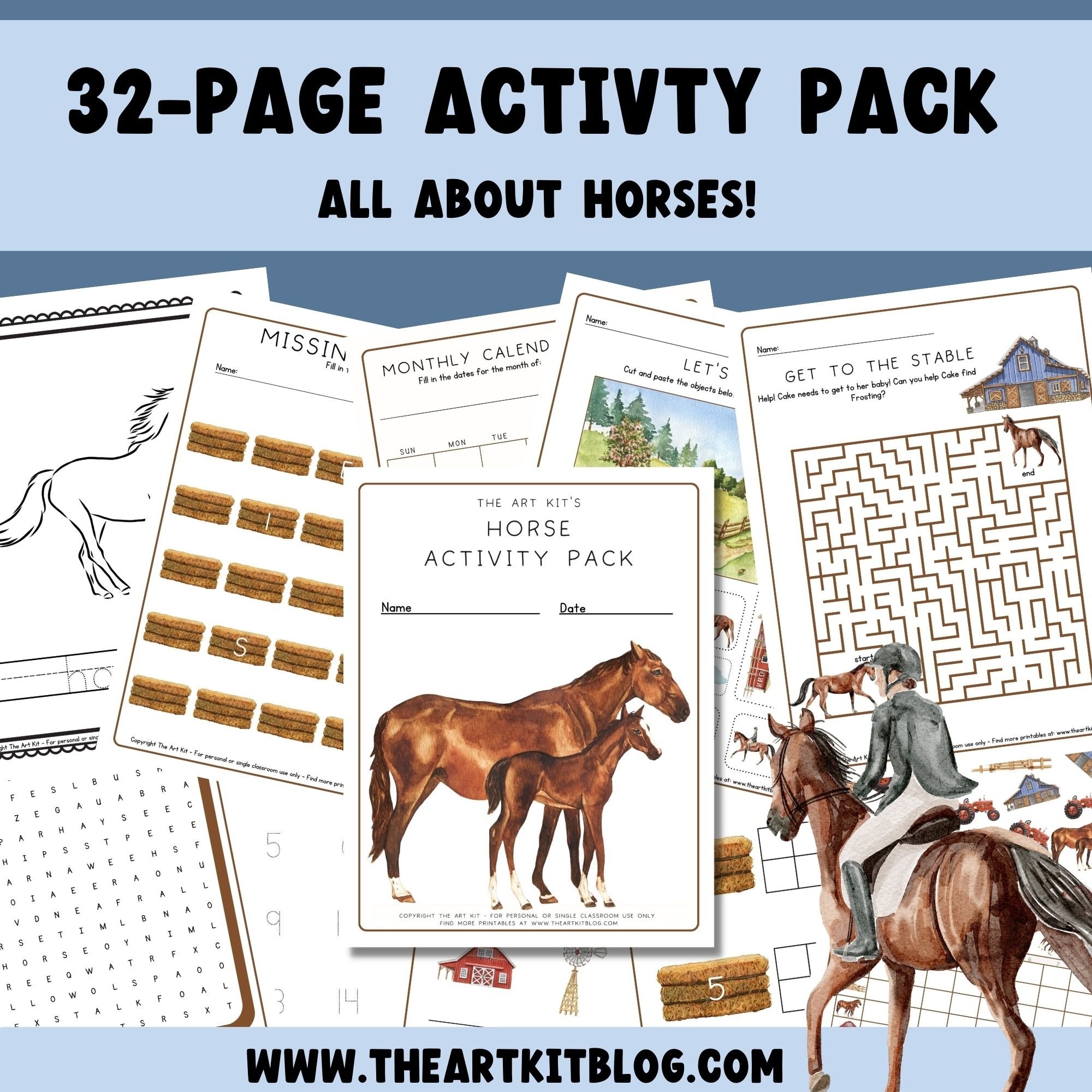 free printable horse activity sheets