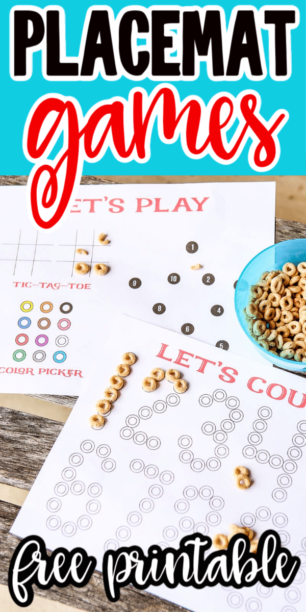 free printable activity placemats