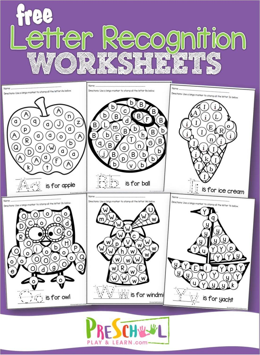 letter recognition activities printables