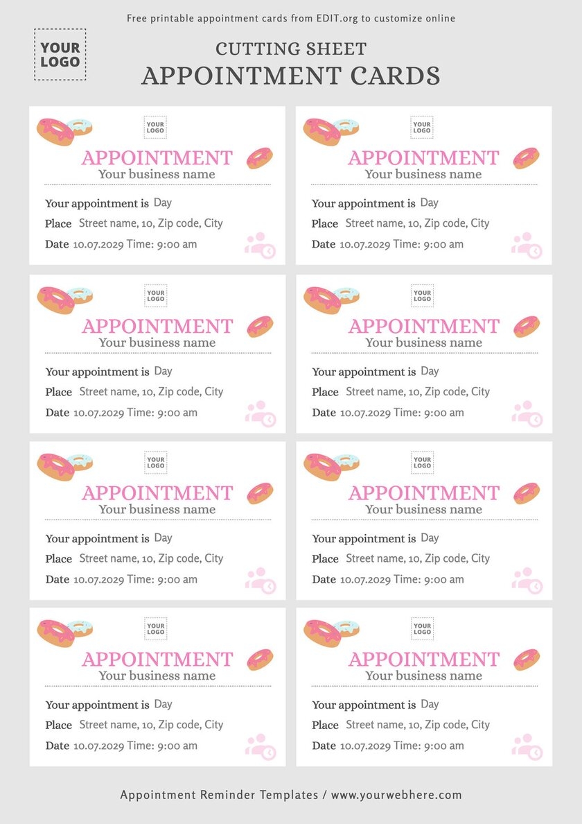 free printable appointment cards templates