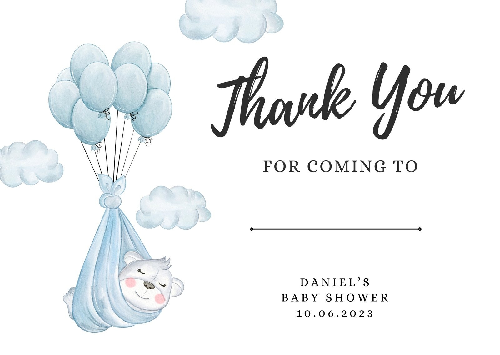 free printable baby shower thank you cards templates