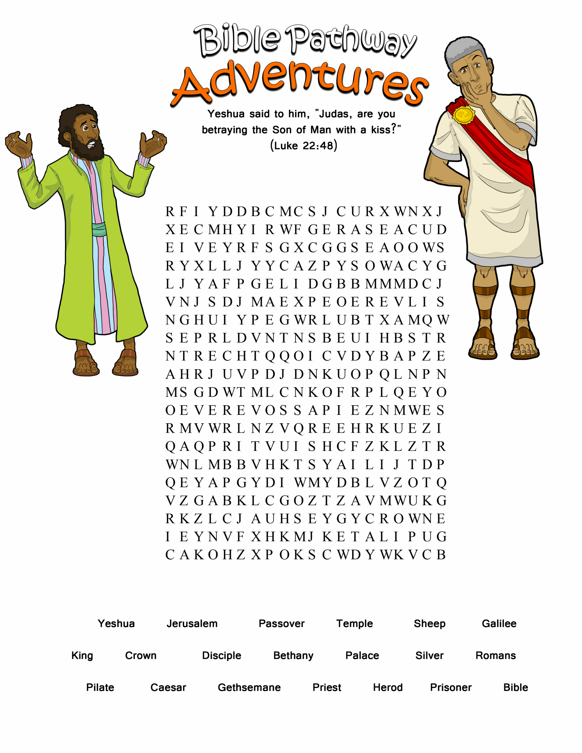 Free Printable Bible Activity Sheets
