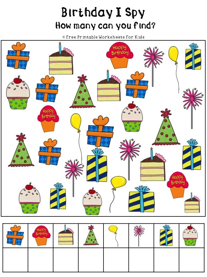 Free Printable Birthday Activity Sheets