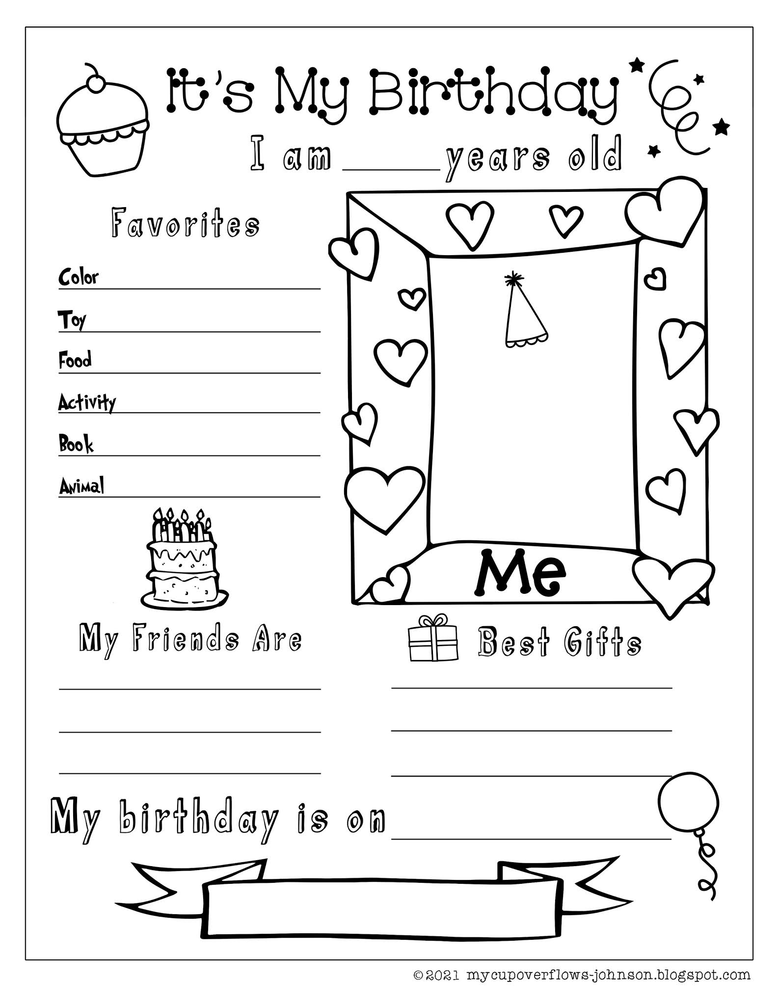 Free Printable Birthday Activity Sheets