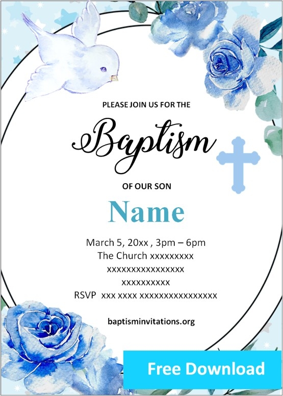 Free Printable Boy Baptism Greeting Card Templates Baptism Invitations