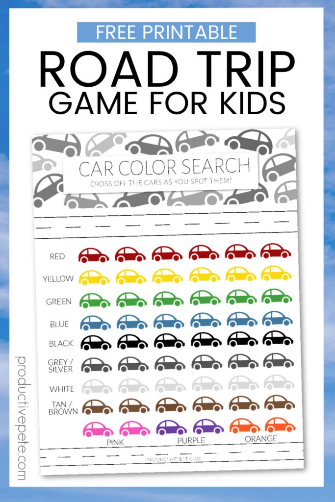 Free Printable Car Games Of Road Trips