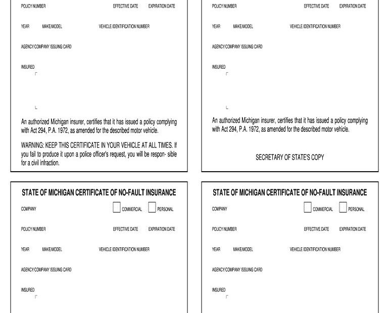 Free Printable Car Insurance Cards