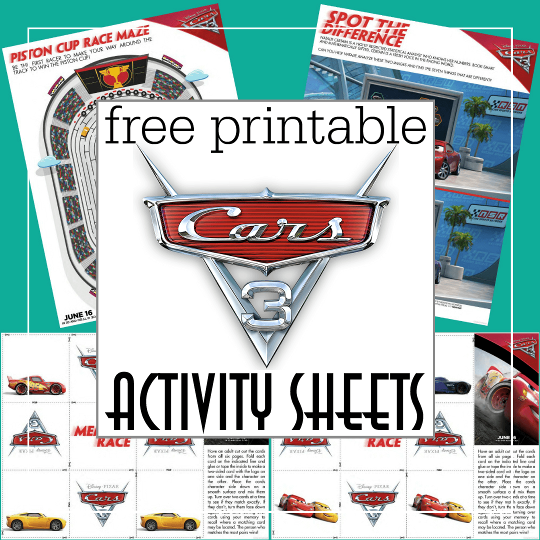 Free Printable Cars 3 Activity Sheets And A New Cars 3 Trailer