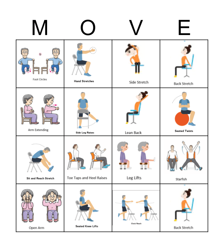 chair activity bingo cards free printable