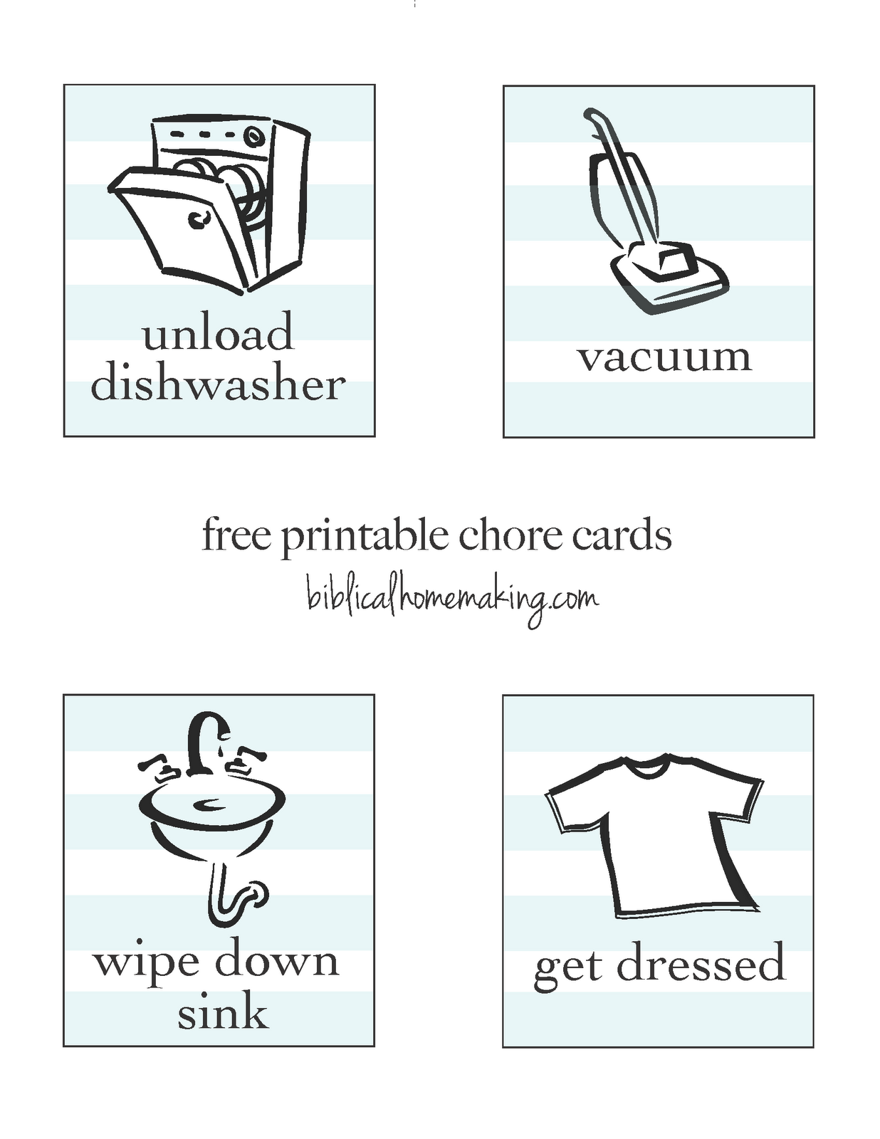 Free Printable Chore Cards Templates Printable