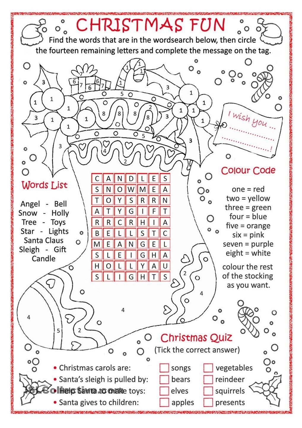 Free Printable Christmas Activities For Kids