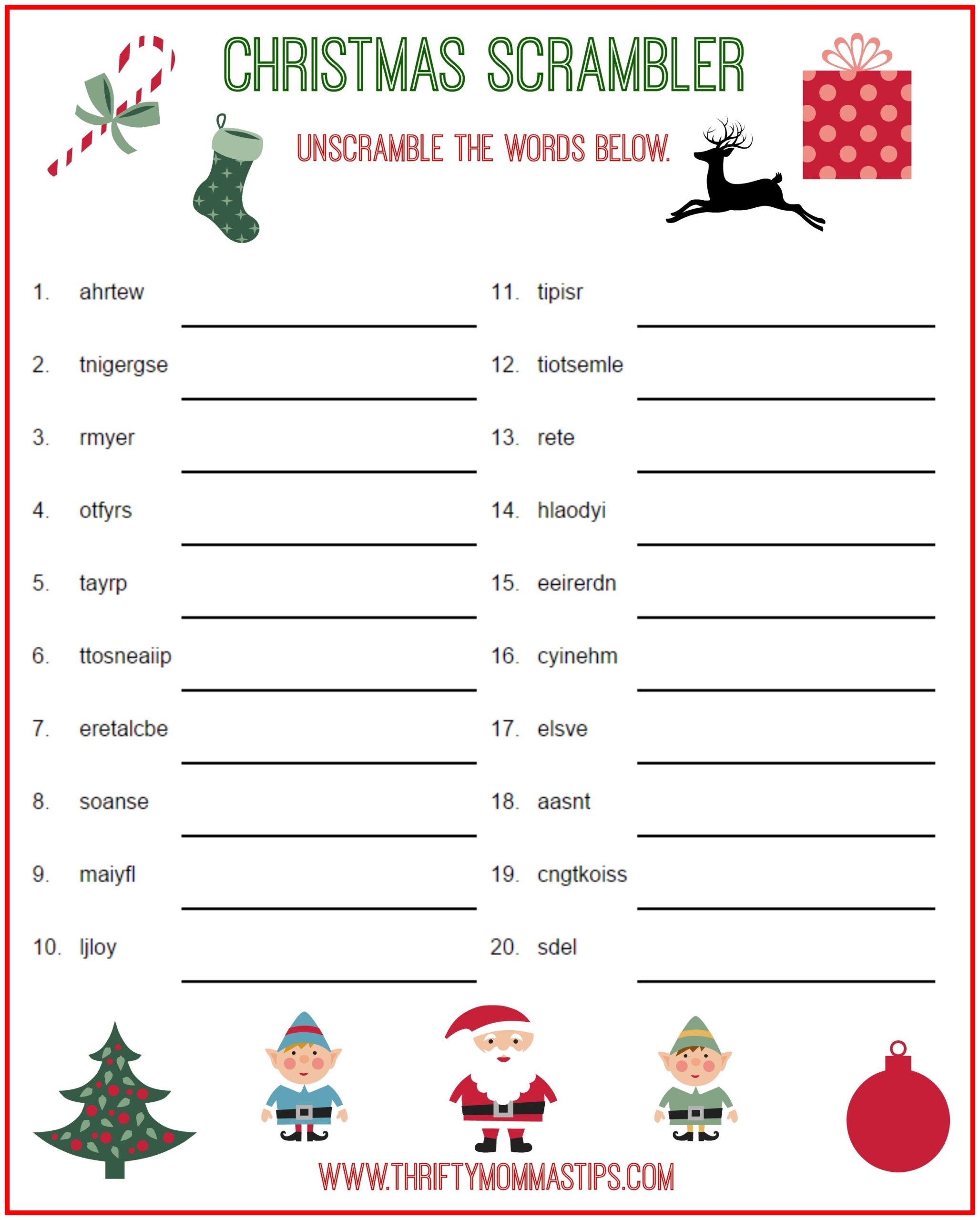 Free Printable Christmas Activities For Kids