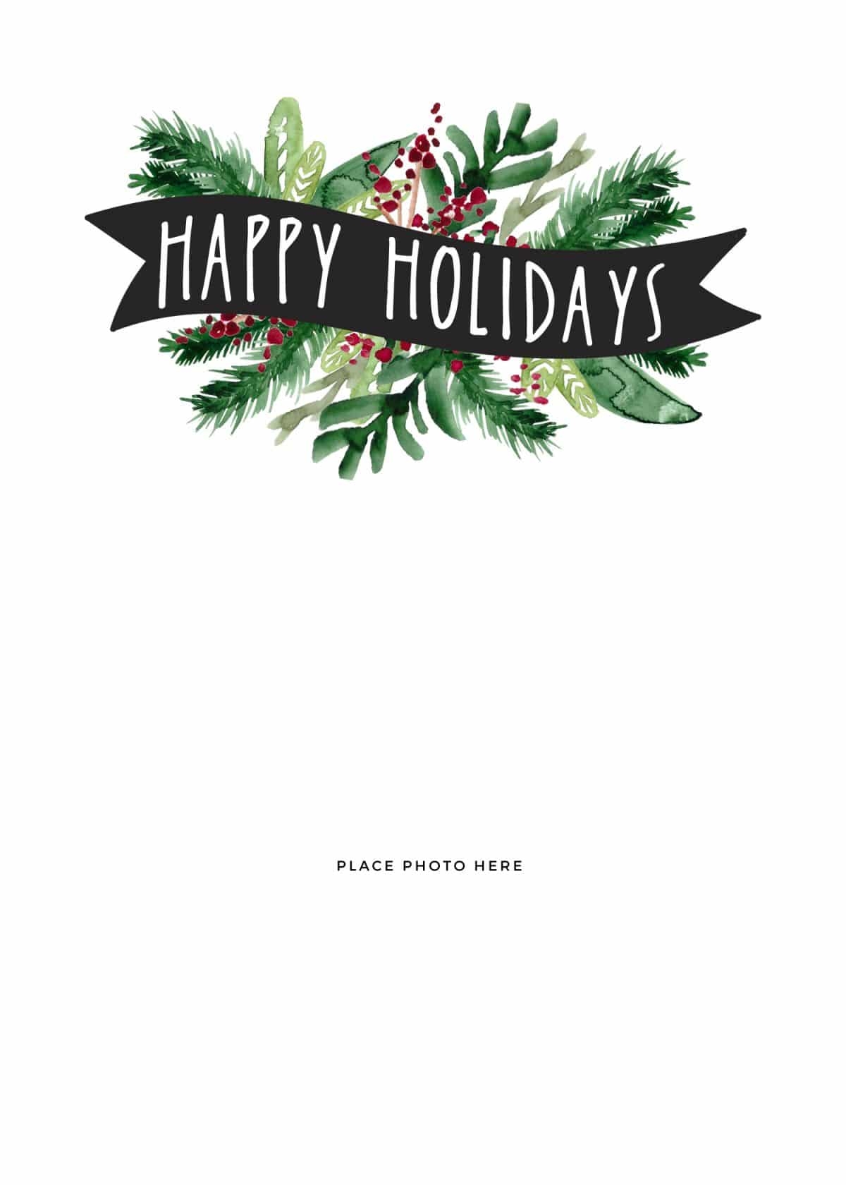 christmas card free printable template