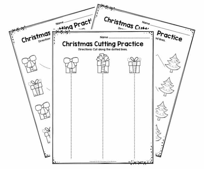 Free Printable Christmas Cutting Worksheets The Keeper Of The Memories