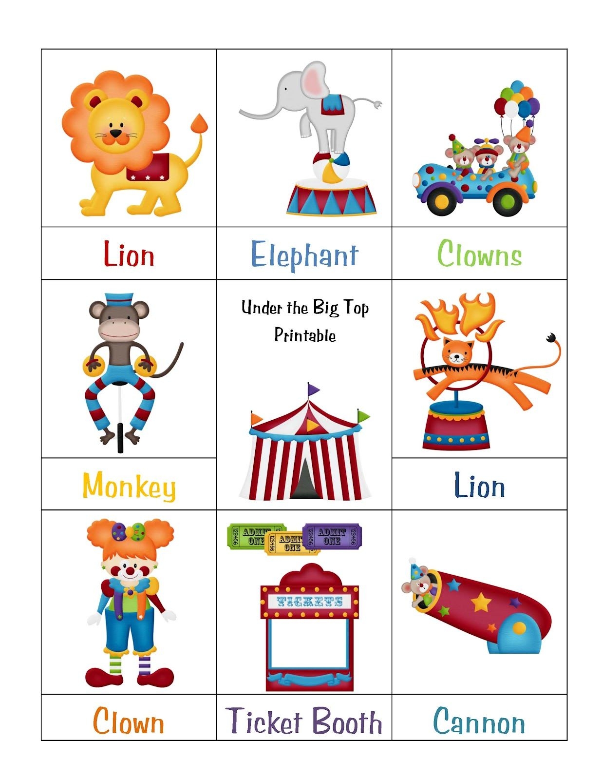Free Printable Circus Activities