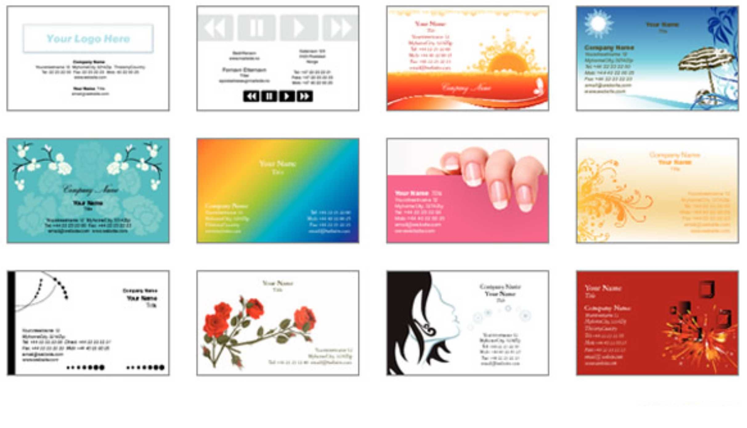 free printable buisness card template