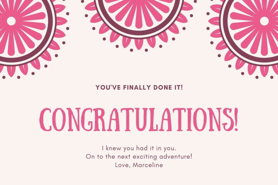 Free Printable Custom Congratulation Card Templates Canva