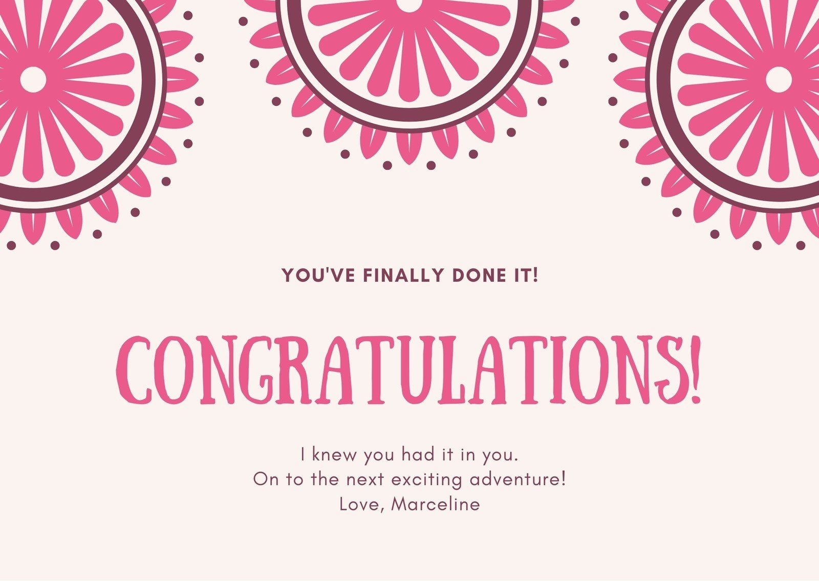 Free Printable Custom Congratulation Card Templates Canva