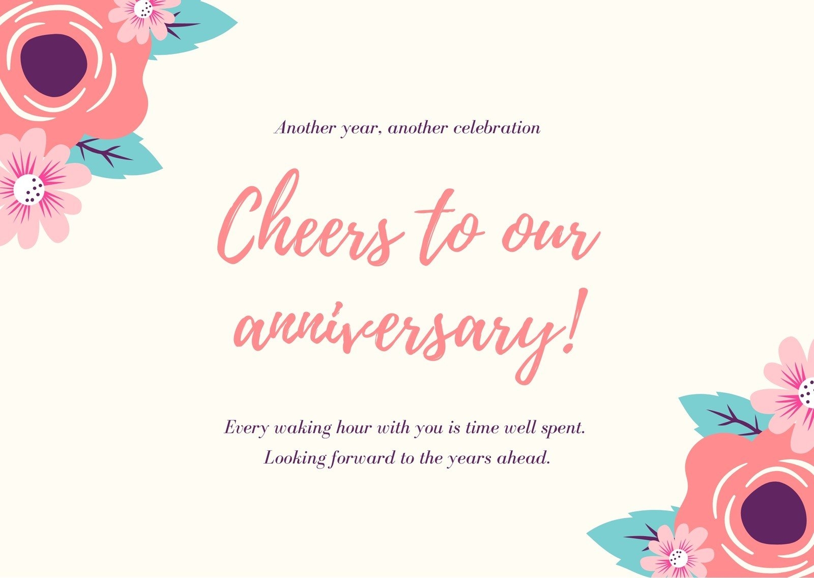 Free Printable Customizable Anniversary Card Templates Canva