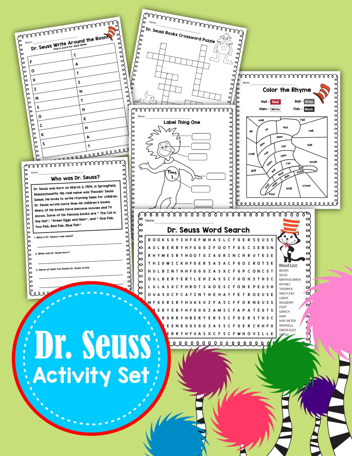 free dr seuss activities printables