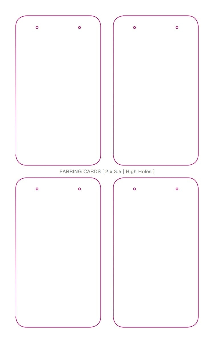 earring card template printable