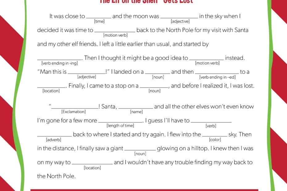 Free Printable Elf On The Shelf Activities