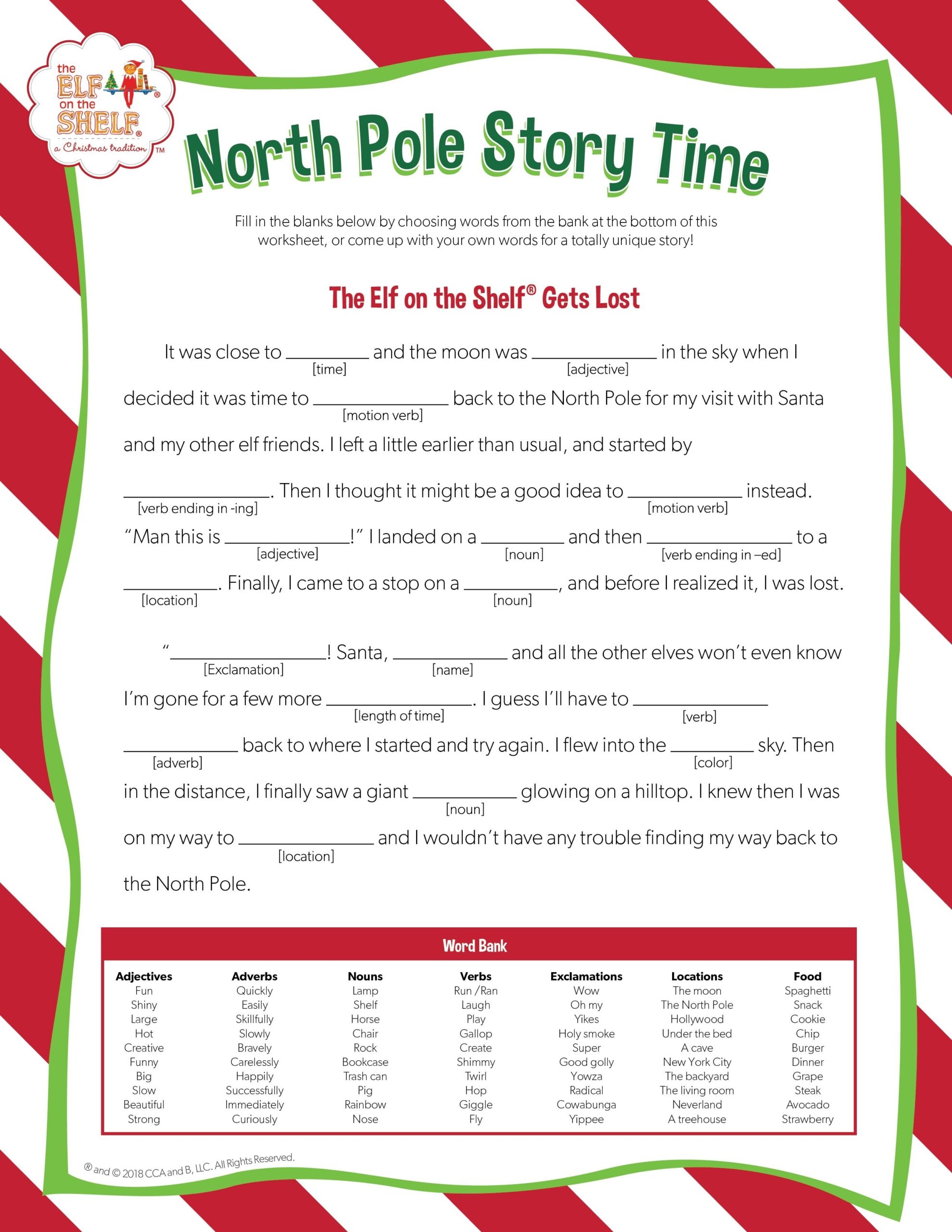 Free Printable Elf On The Shelf Activities