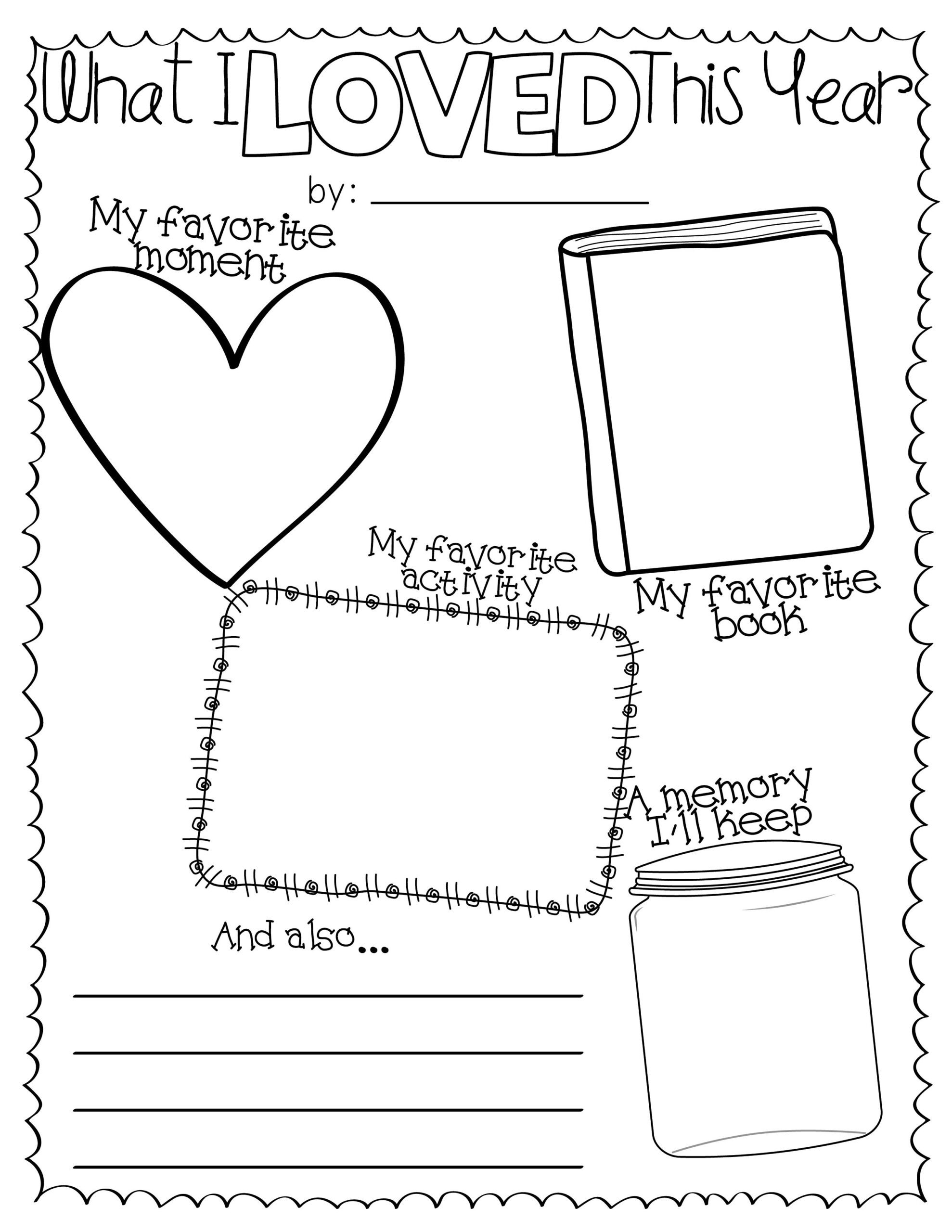 free printable end of the year activities