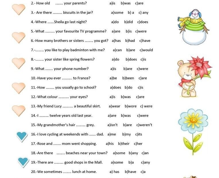 Free Printable Esl Grammar Worksheets