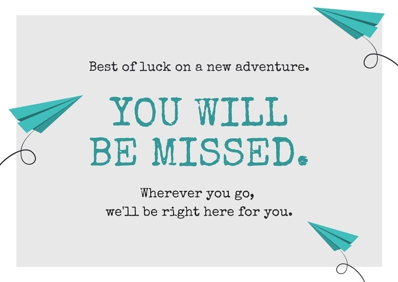 farewell card template free printable