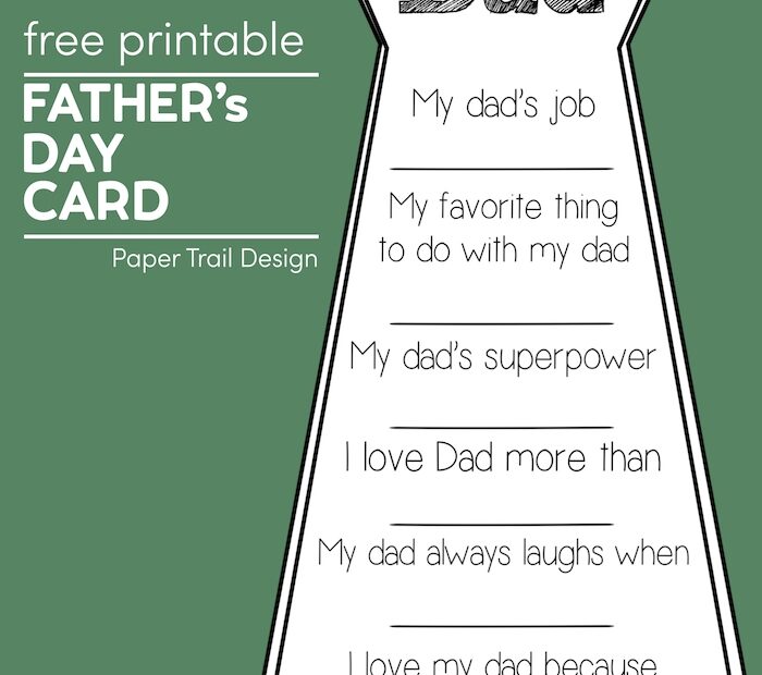 Free Printable Fathers Day Cards Templates