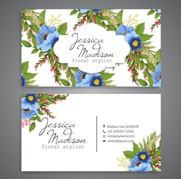 Free Printable Floral Business Card Template Polegeeks