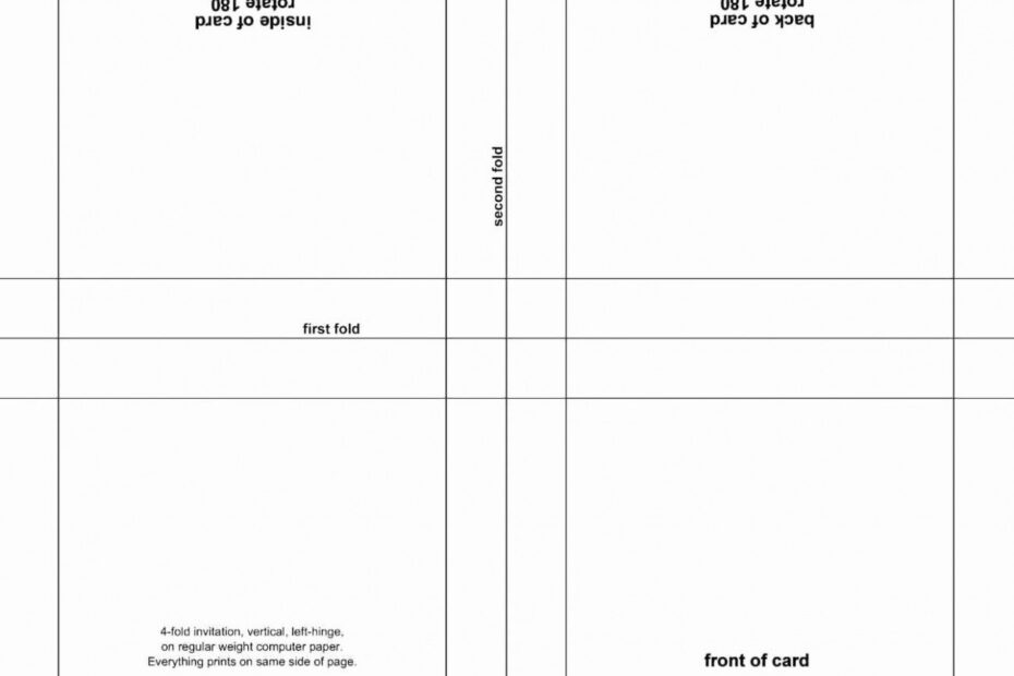 Free Printable Four Fold Card Template Randolph C Rogers