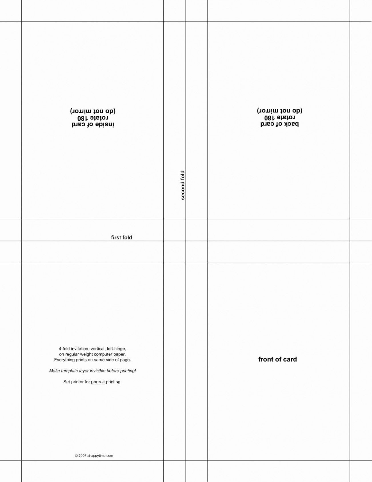 Free Printable Four Fold Card Template Randolph C Rogers