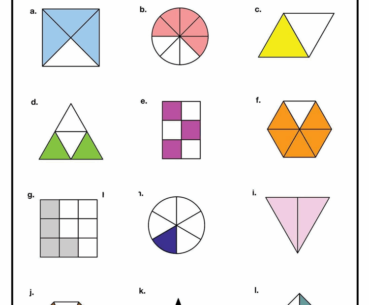 Free Printable Fraction Worksheets for Grade 3 To 6 PDF