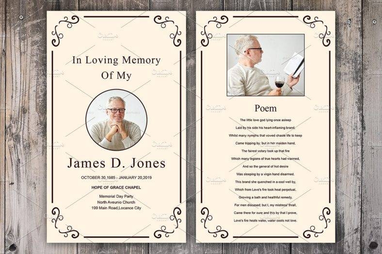 Free Printable Funeral Card Template Free Templates Printable